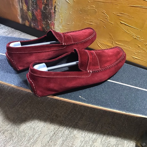 Donald J Pliner Mens Driving Loafers Size 11  Red Suede Slip On Casual S… main image 6